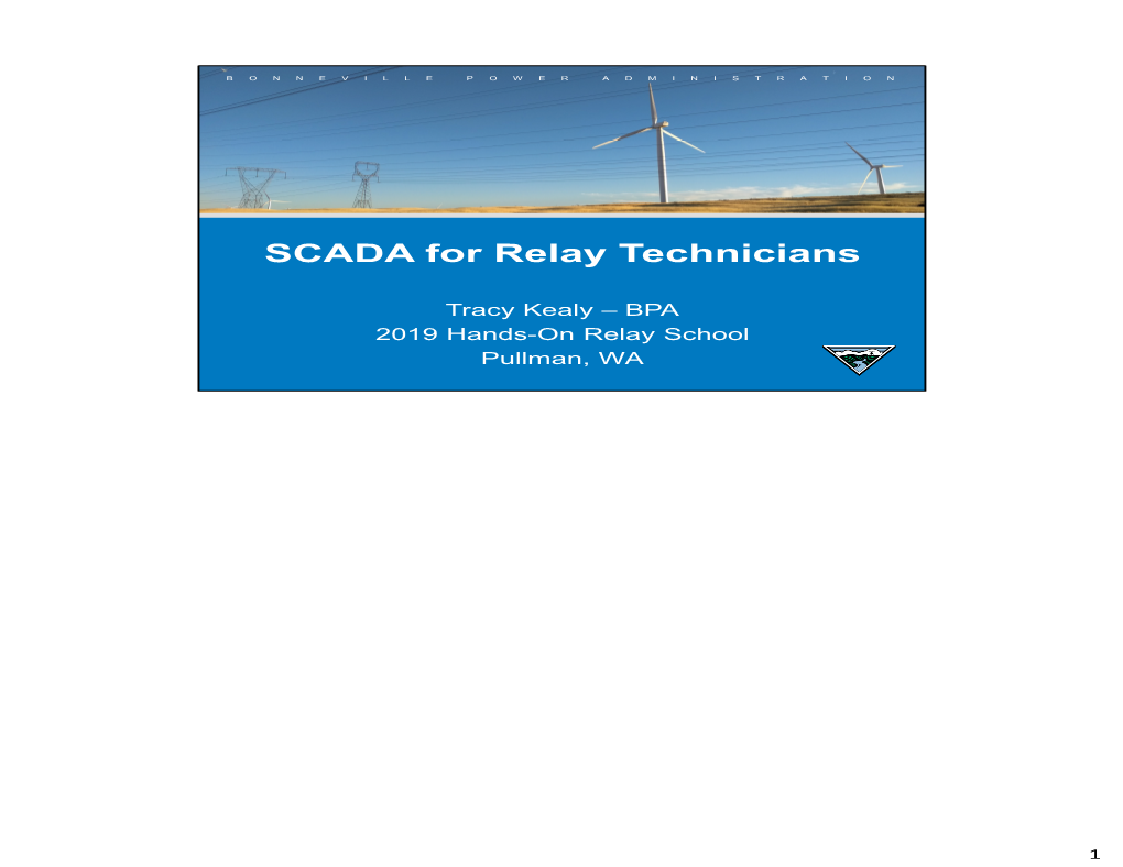 SCADA for Relay Technicians