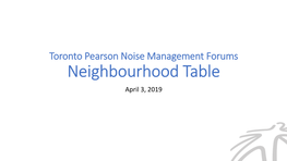 Toronto Pearson Noise Management Forums Neighbourhood Table