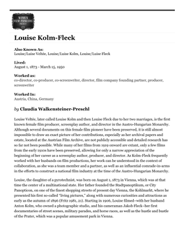 Louise Kolm-Fleck