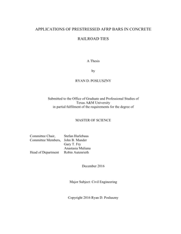 Applications of Prestressed Afrp Bars in Concrete