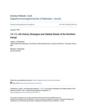 13.1.3. Life History Strategies and Habitat Needs of the Northern Pintail