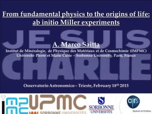 Ab Initio Miller Experiments A. Marco Saitta