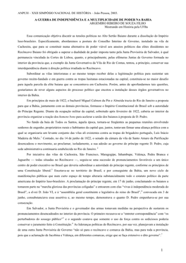 XXII SIMPÓSIO NACIONAL DE HISTÓRIA – João Pessoa, 2003