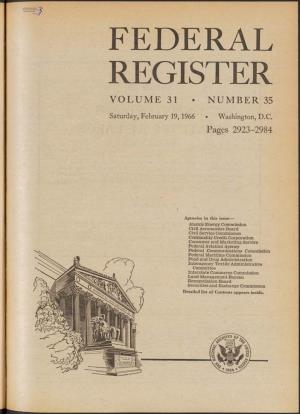 Federal Register Volume 31 • Number 35