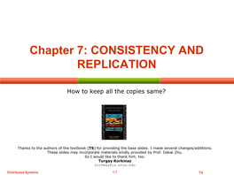 Chapter 7: CONSISTENCY and REPLICATION