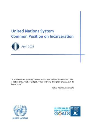 Common Position on Incarceration