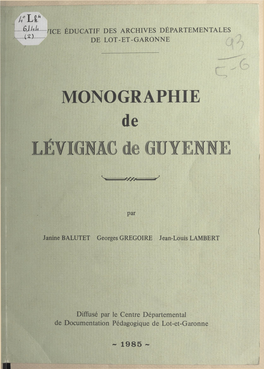 Monographie De Lévignac De Guyenne