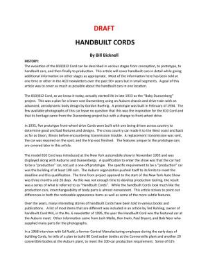 810 Handbuilt Cords
