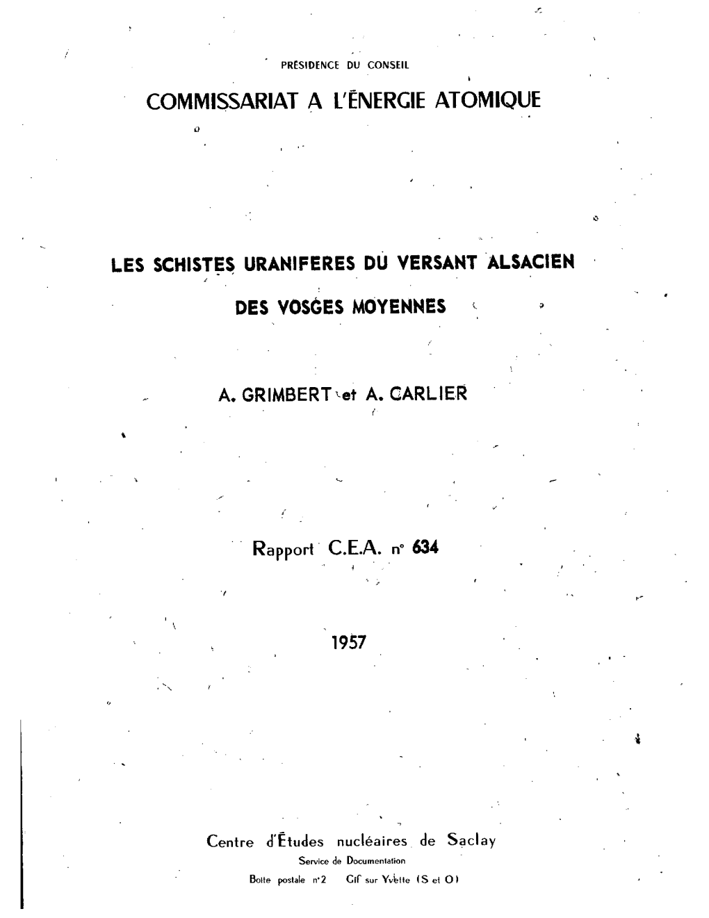 COMMISSARIAT a L'énergie ATOMIQUE U