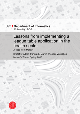 Lessons from Implementing a League Table Application in the Health Sector