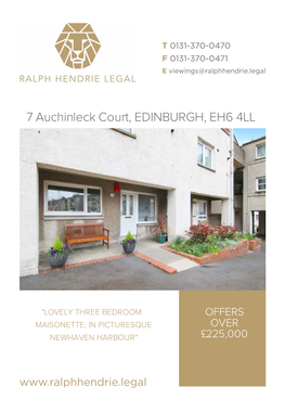7 Auchinleck Court, EDINBURGH, EH6 4LL