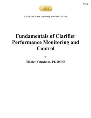Fundamentals of Clarifier Performance Monitoring and Control