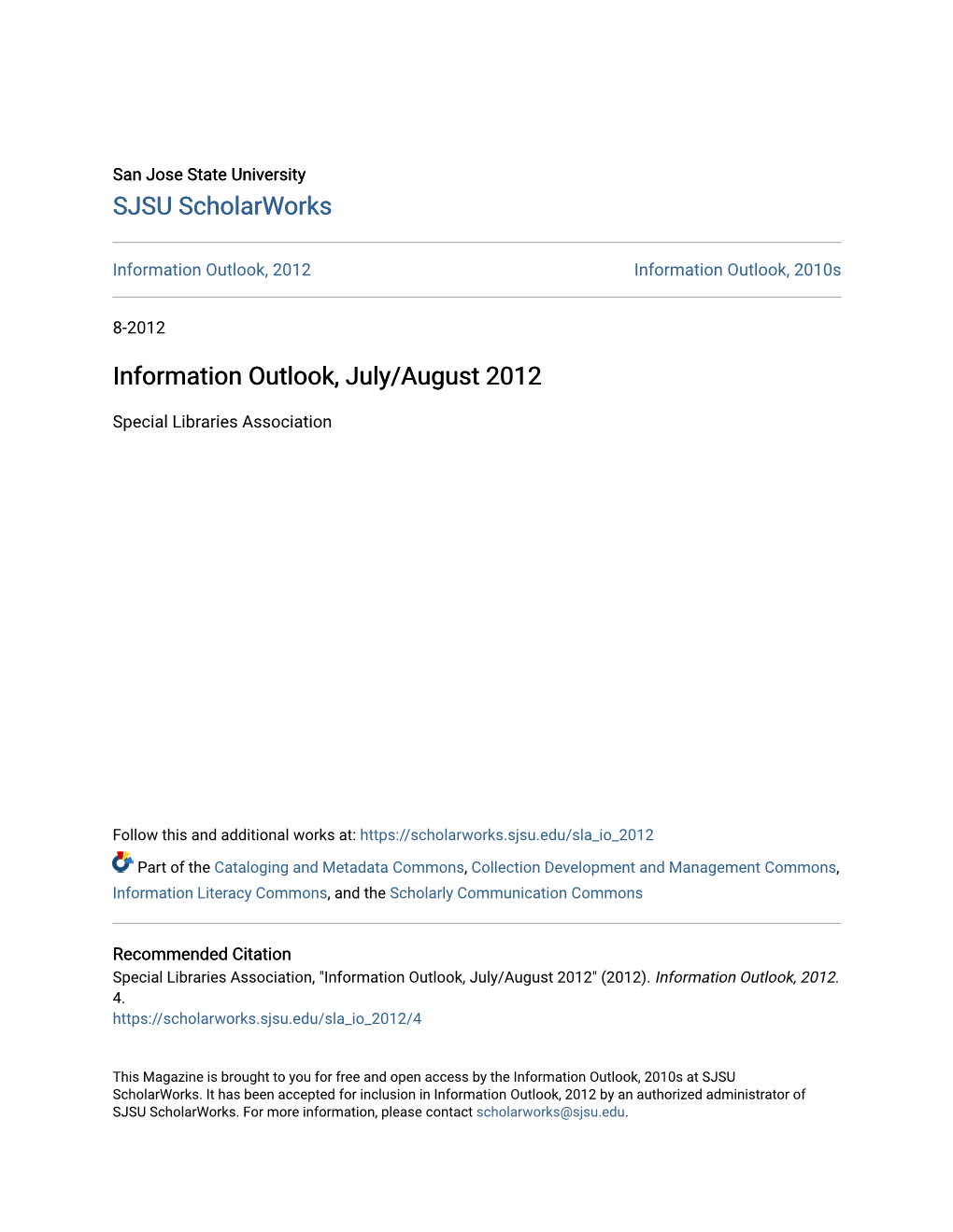 Information Outlook, July/August 2012