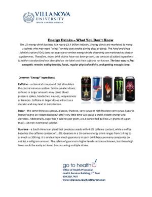 Energy Drinks – What You Don't Know