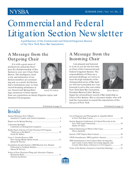Commercial and Federal Litigation Section Newsletter a Publication of the Commercial and Federal Litigation Section of the New York State Bar Association