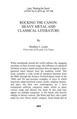 Heavy Metal and Classical Literature