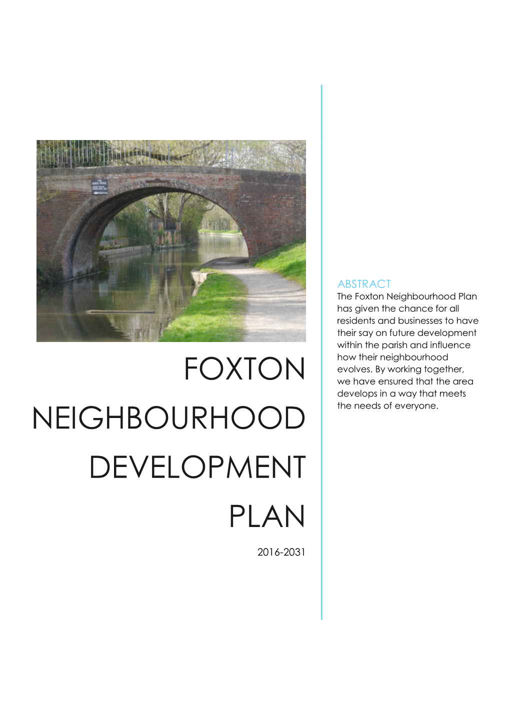 Foxton Neighbourhood Development Plan: Submission