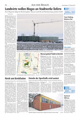 Landwirte Wollen Biogas an Stadtwerke Liefern