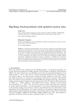 Big-Bang Nucleosynthesis with Updated Nuclear Data