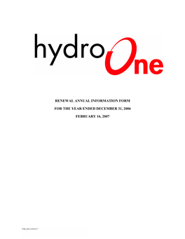 Renewal Annual Information Form for the Year Ended December 31, 2006 February 16, 2007