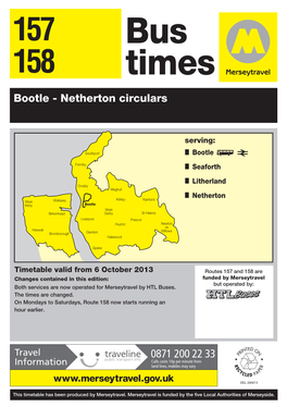 157 Bootle - Netherton - Bootle Merseytravel Bus Service