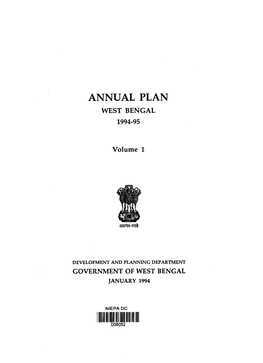 Annual Plan West Bengal 1994-95