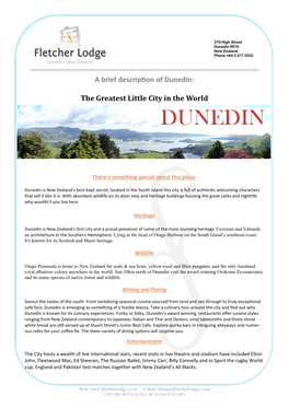 A Brief Description of Dunedin