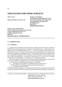 7 Strategies for Noise Surveys