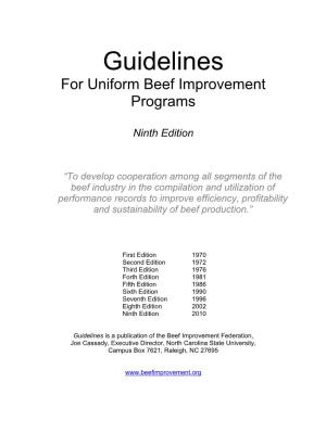 Guidelines for Uniform Beef Improvement Programs