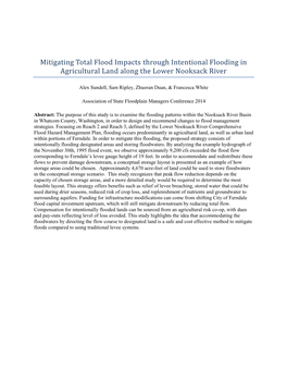 Mitigating Total Flood Impacts Through Intentional Flooding in Agricultural Land Along the Lower Nooksack River