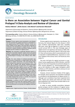 Is There an Association Between Vaginal Cancer and Genital