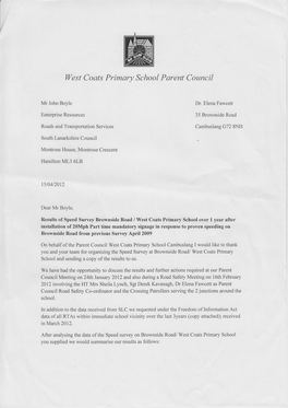 West Coats Primary School Parent Council
