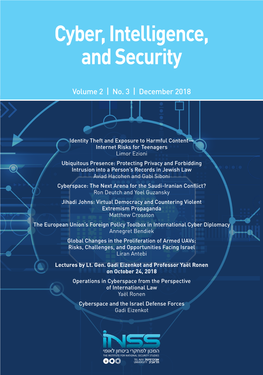 Cyber, Intelligence, and Security Cyber, Intelligence, and Security