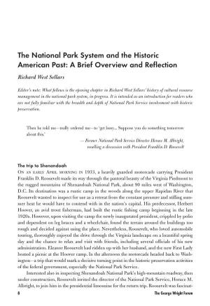 The National Park System and the Historic American Past: a Brief Overview and Reflection