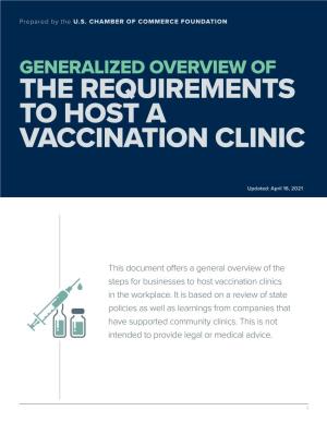 The Requirements to Host a Vaccination Clinic