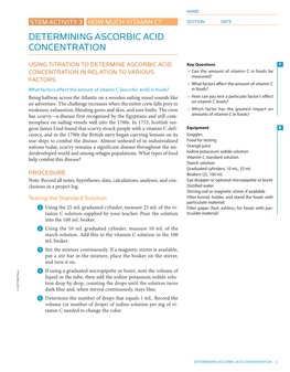 Determining Ascorbic Acid Concentration