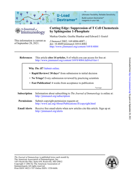 By Sphingosine 1-Phosphate Cutting Edge