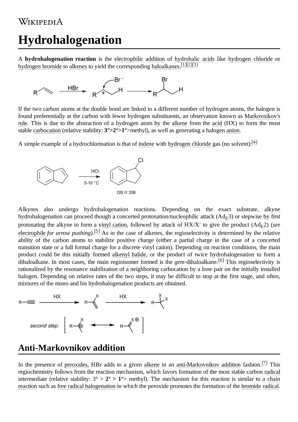 Hydrohalogenation