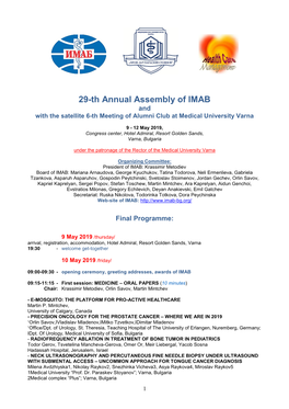 28-Th Annual Assembly of IMAB