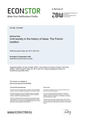 Civil Society in the History of Ideas: the French Tradition