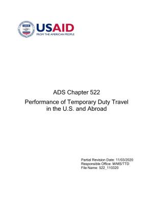 ADS Chapter 522 Performance of Temporary Duty Travel