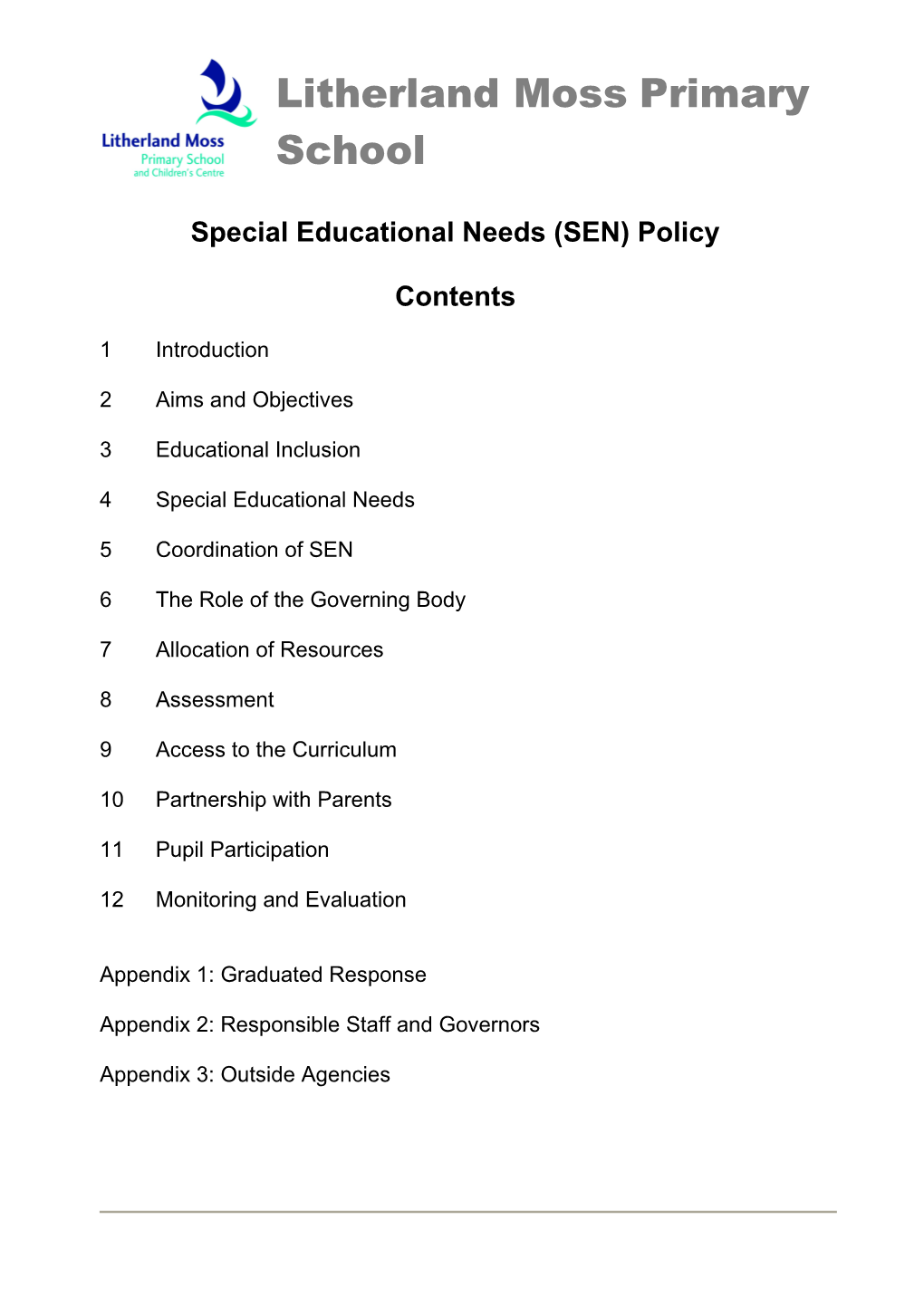 Special Educational Needs (SEN) Policy