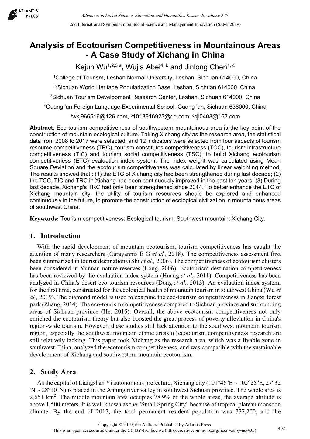 Analysis of Ecotourism Competitiveness In