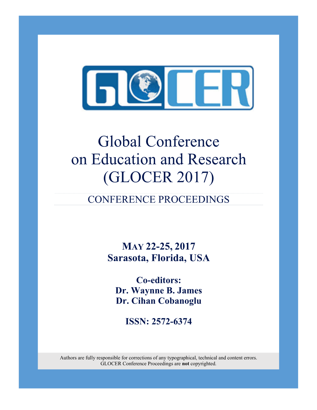Proceedings of the Global Conference on Education and Research: Volume 1