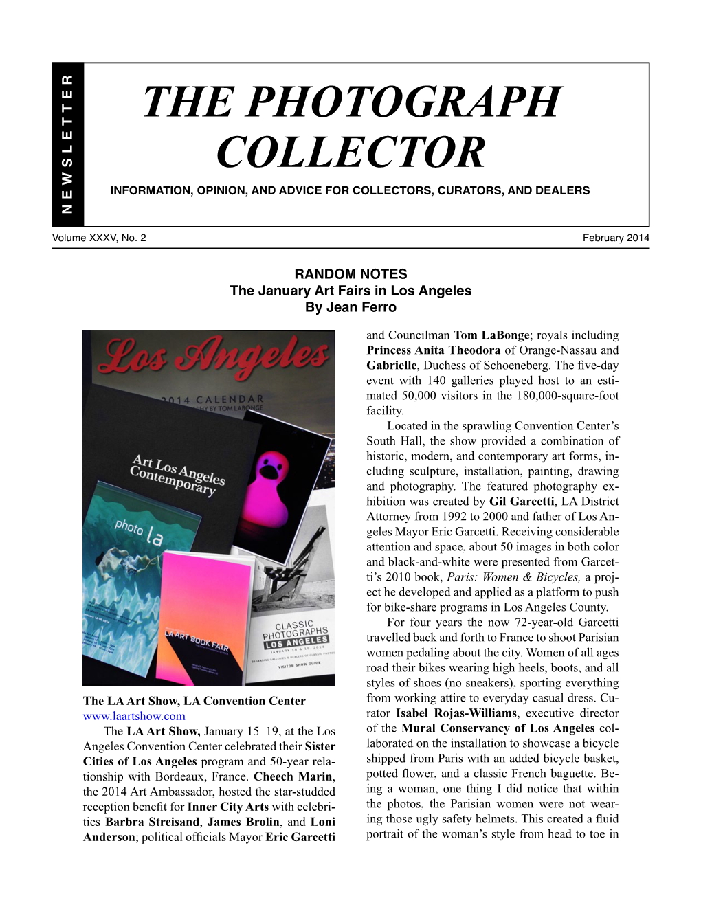 The Photograph Collector Information, Opinion, and Advice for Collectors, Curators, and Dealers N E W S L T R