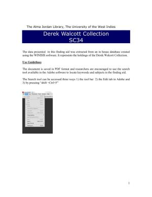 Derek Walcott Collection SC34
