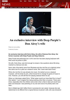An Exclusive Interview with Deep Purple's Don Airey's Wife