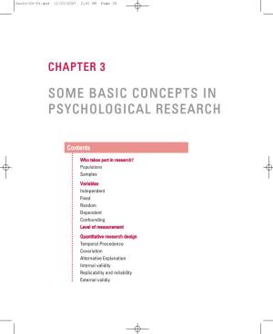 Some Basic Concepts in Psychological Research