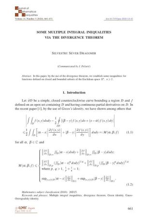 Some Multiple Integral Inequalities Via the Divergence Theorem