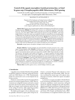 Control of the Aquatic Macrophyte Luziola Peruviana Juss. Ex Gmel By